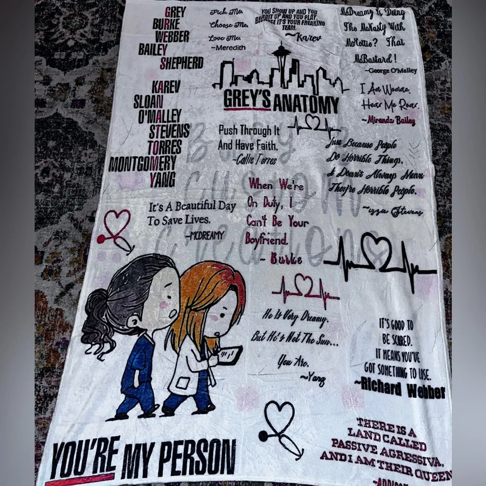 Grey’s Anatomy Blanket You are my person Throw Blanket Ultra-Soft Blanket